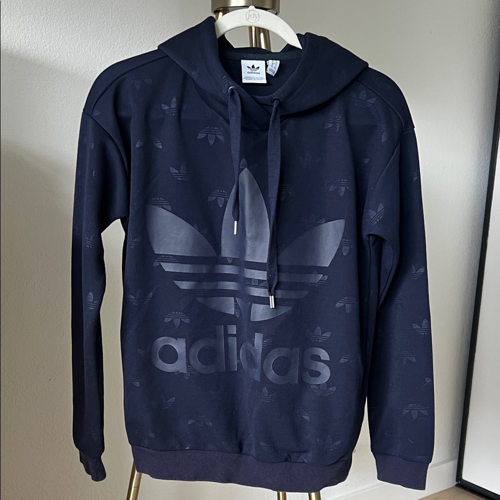 adidas Navy Trefoil Logo Pullover Hoodie